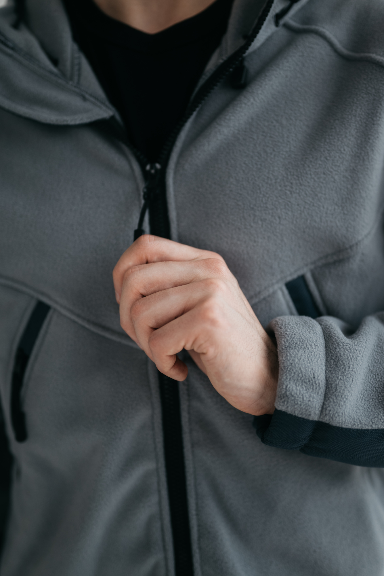 Флис BLLT Хантер c капюшоном (М, серый)