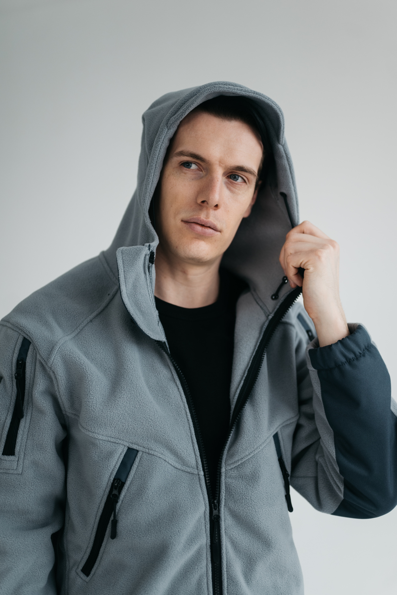 Флис BLLT Хантер c капюшоном (М, серый)