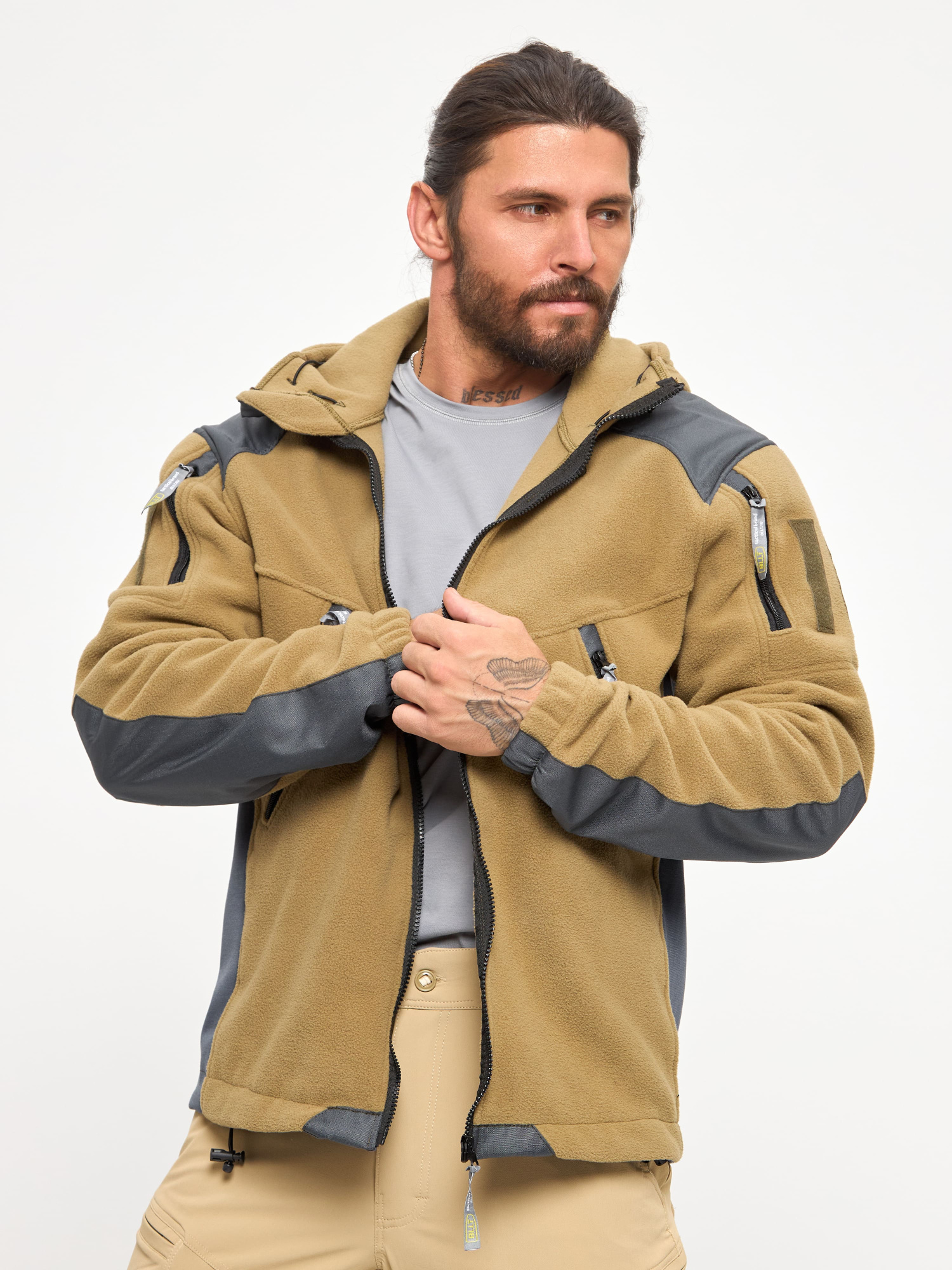 Флис BLLT Хантер c капюшоном (2ХL, хаки)