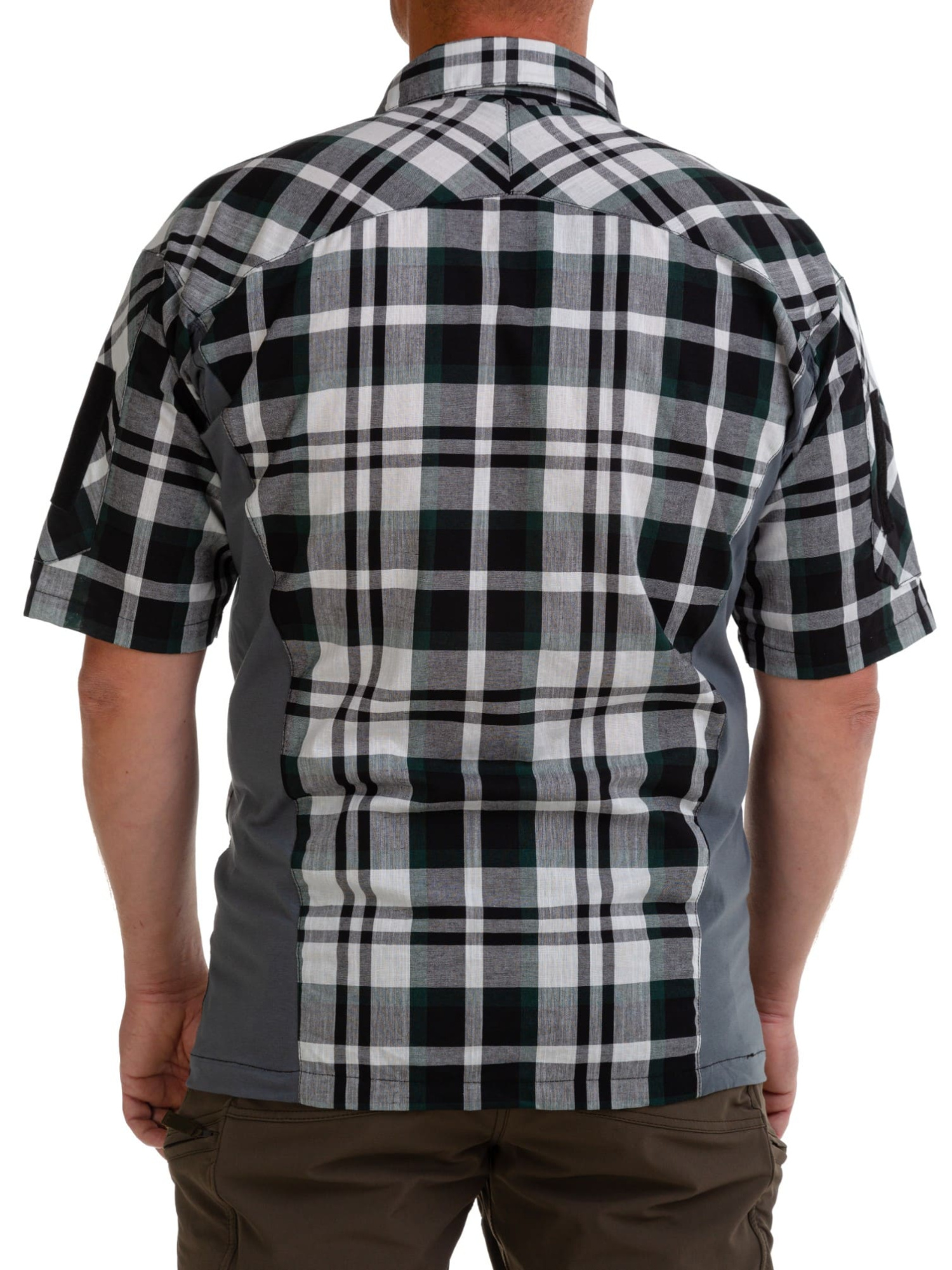 Рубашка BLLT Бенгази с коротким рукавом  (5ХL, зеленая клетка)