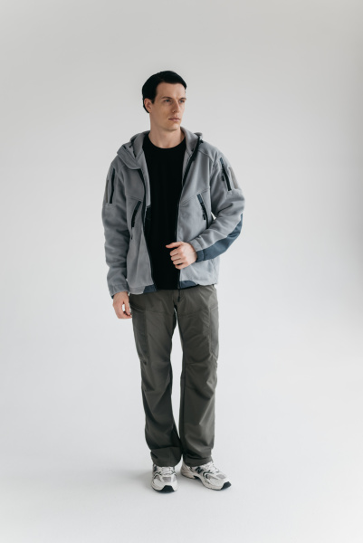 Флис BLLT Хантер c капюшоном (5XL, серый)