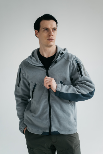 Флис BLLT Хантер c капюшоном (5XL, серый)