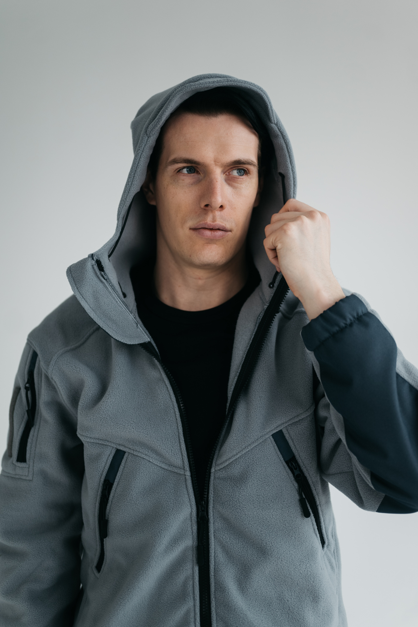 Флис BLLT Хантер c капюшоном (М, серый)