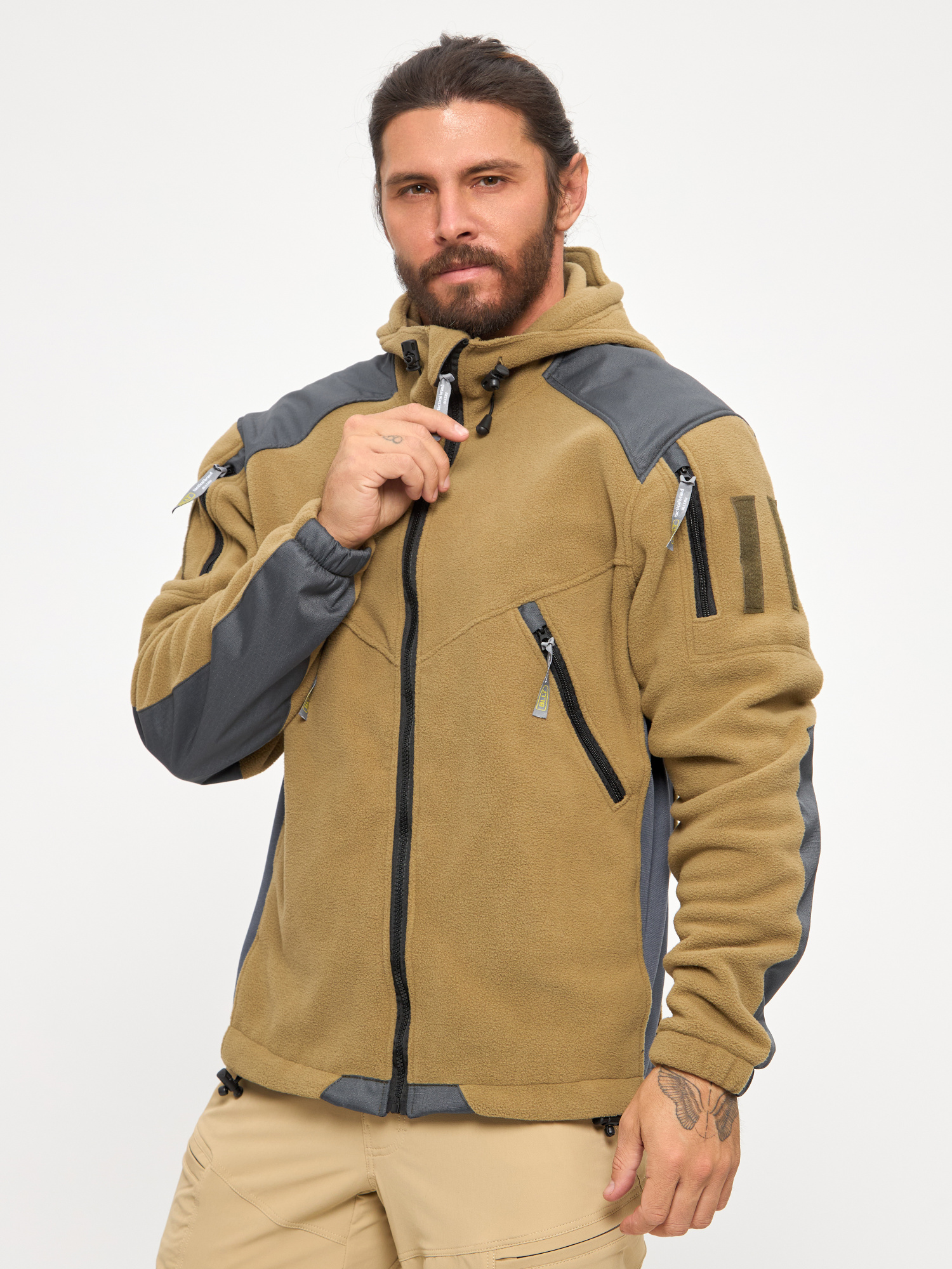 Флис BLLT Хантер c капюшоном (2XL, хаки)