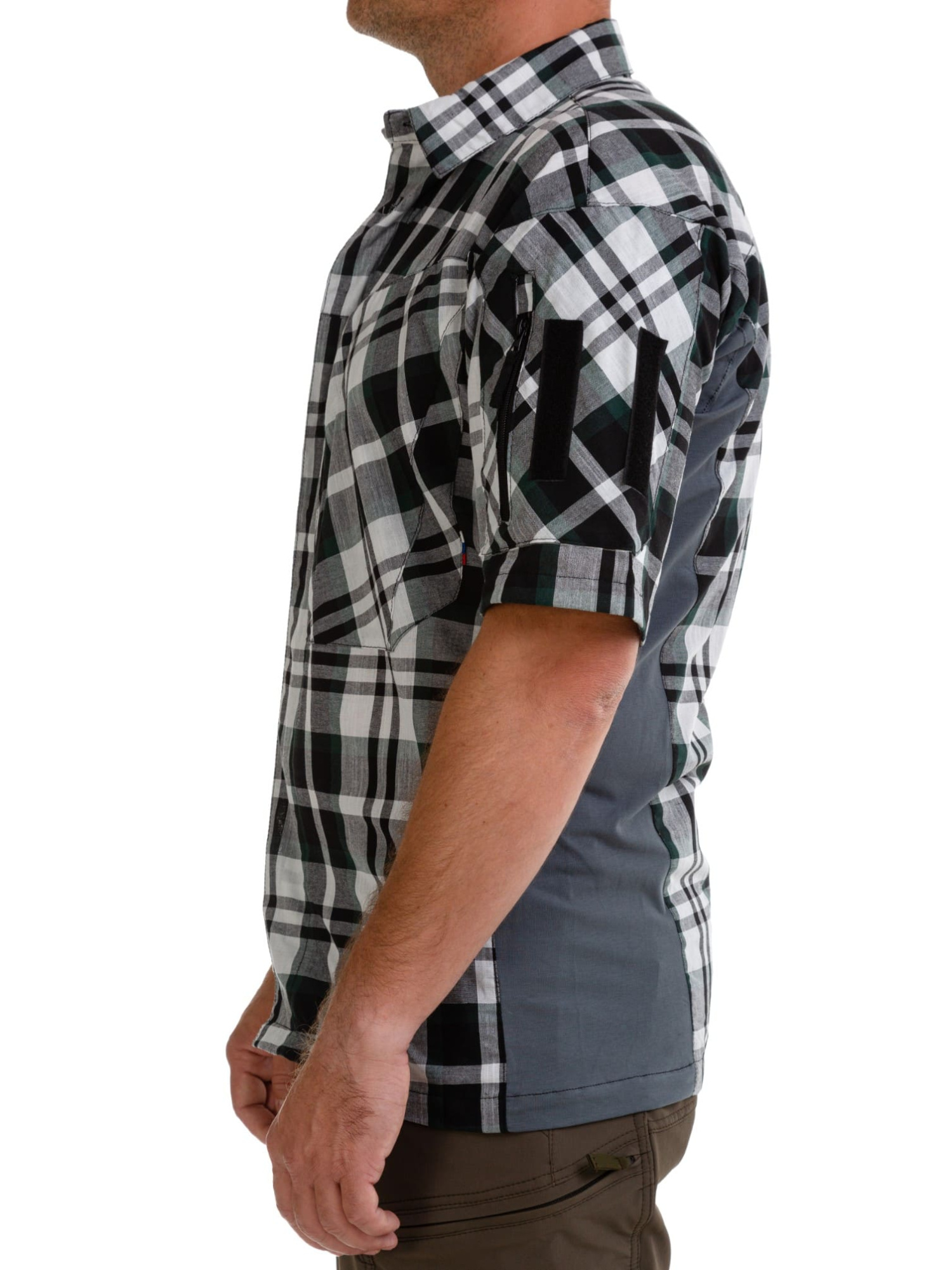 Рубашка BLLT Бенгази с коротким рукавом  (5ХL, зеленая клетка)