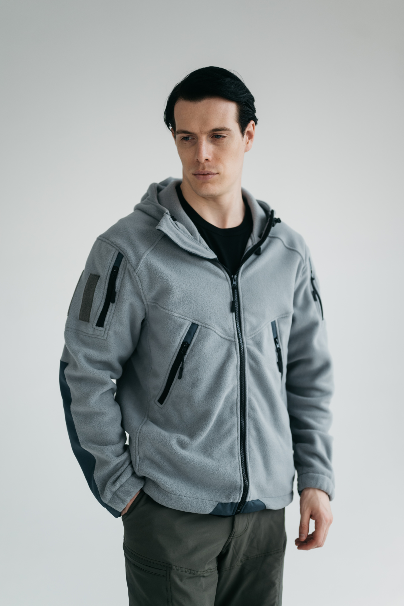 Флис BLLT Хантер c капюшоном (М, серый)