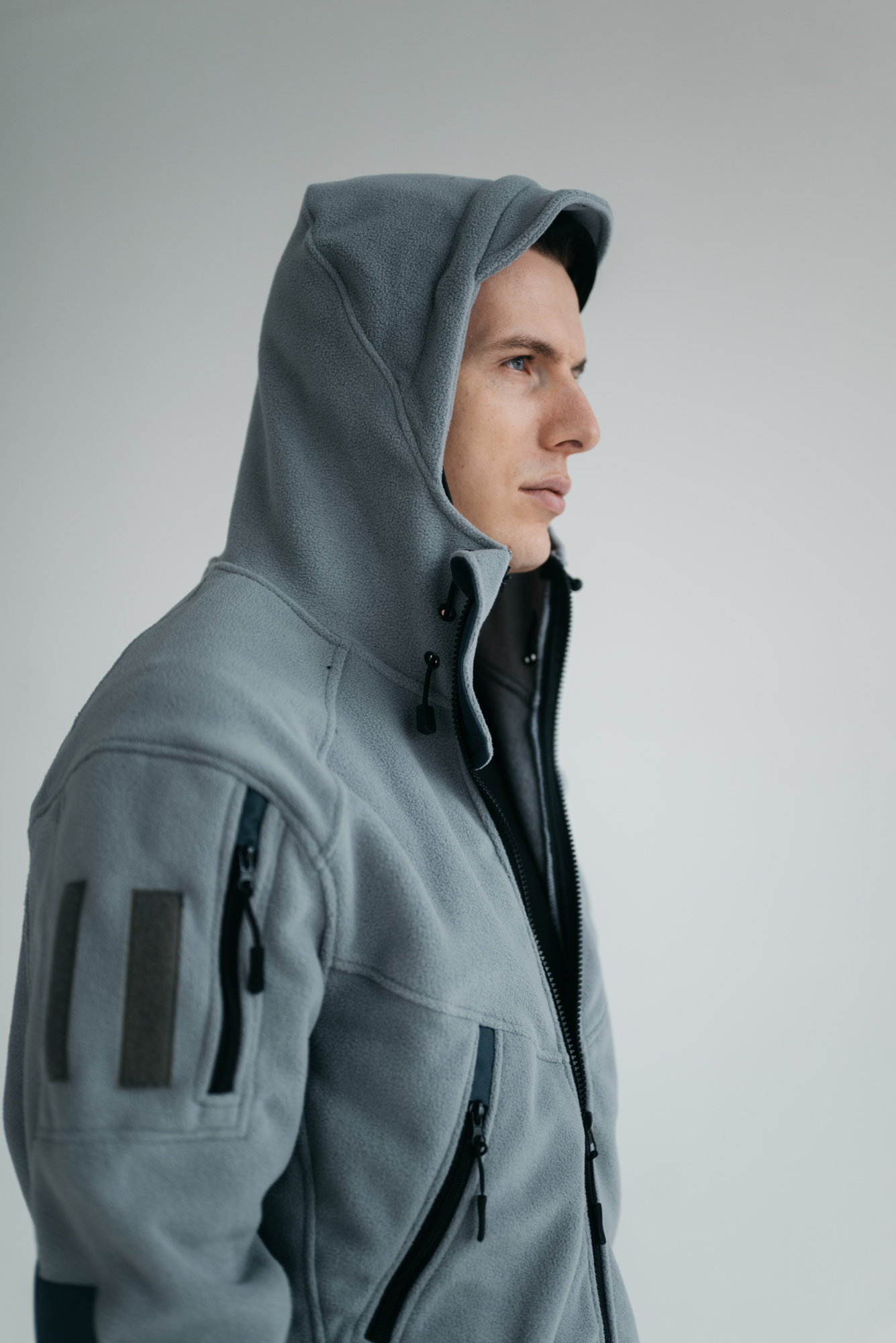 Флис BLLT Хантер c капюшоном (М, серый)