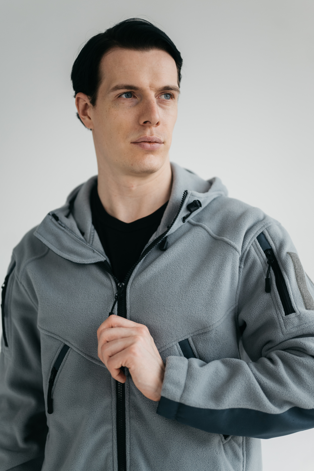 Флис BLLT Хантер c капюшоном (М, серый)