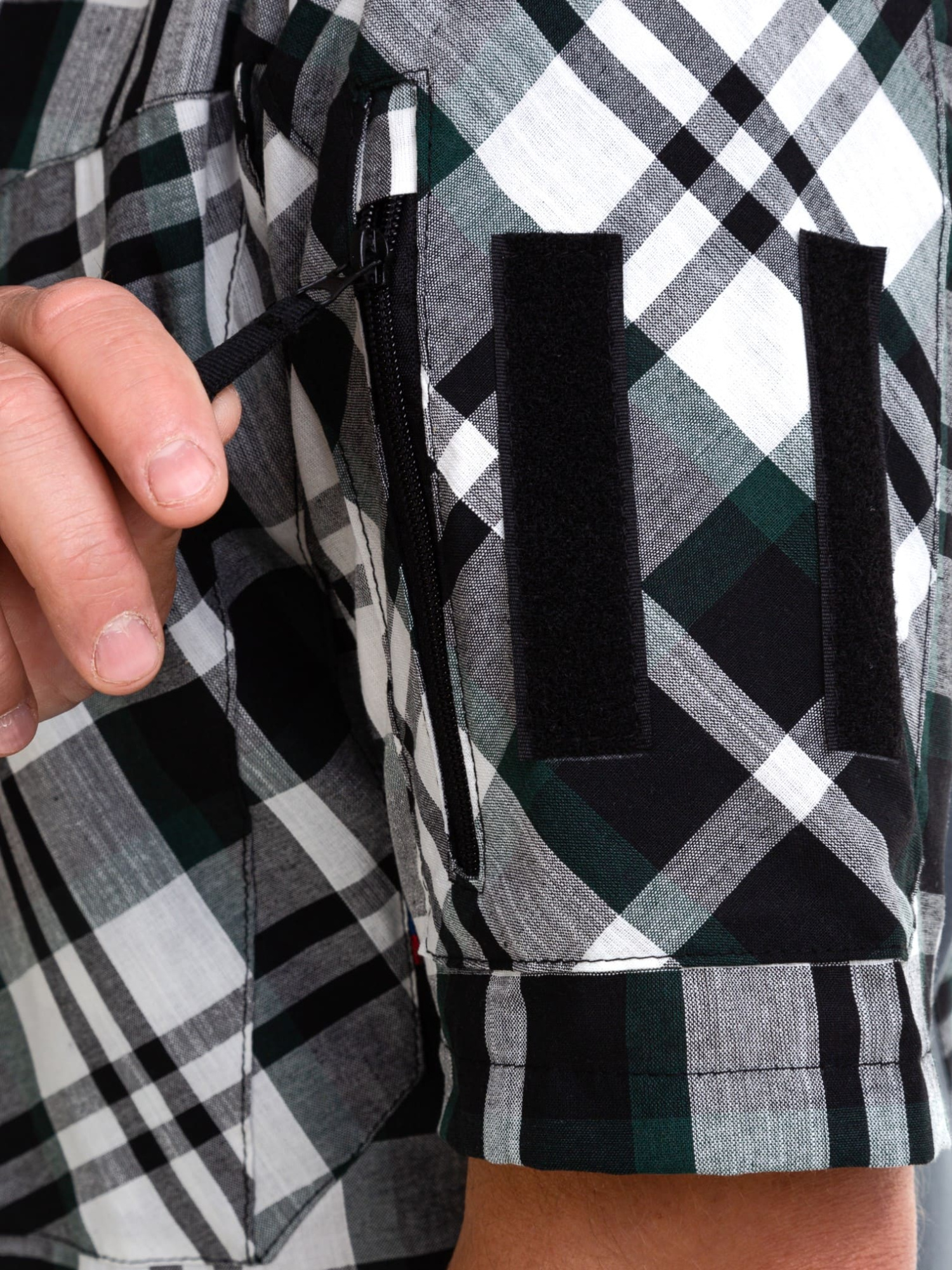 Рубашка BLLT Бенгази с коротким рукавом  (5ХL, зеленая клетка)