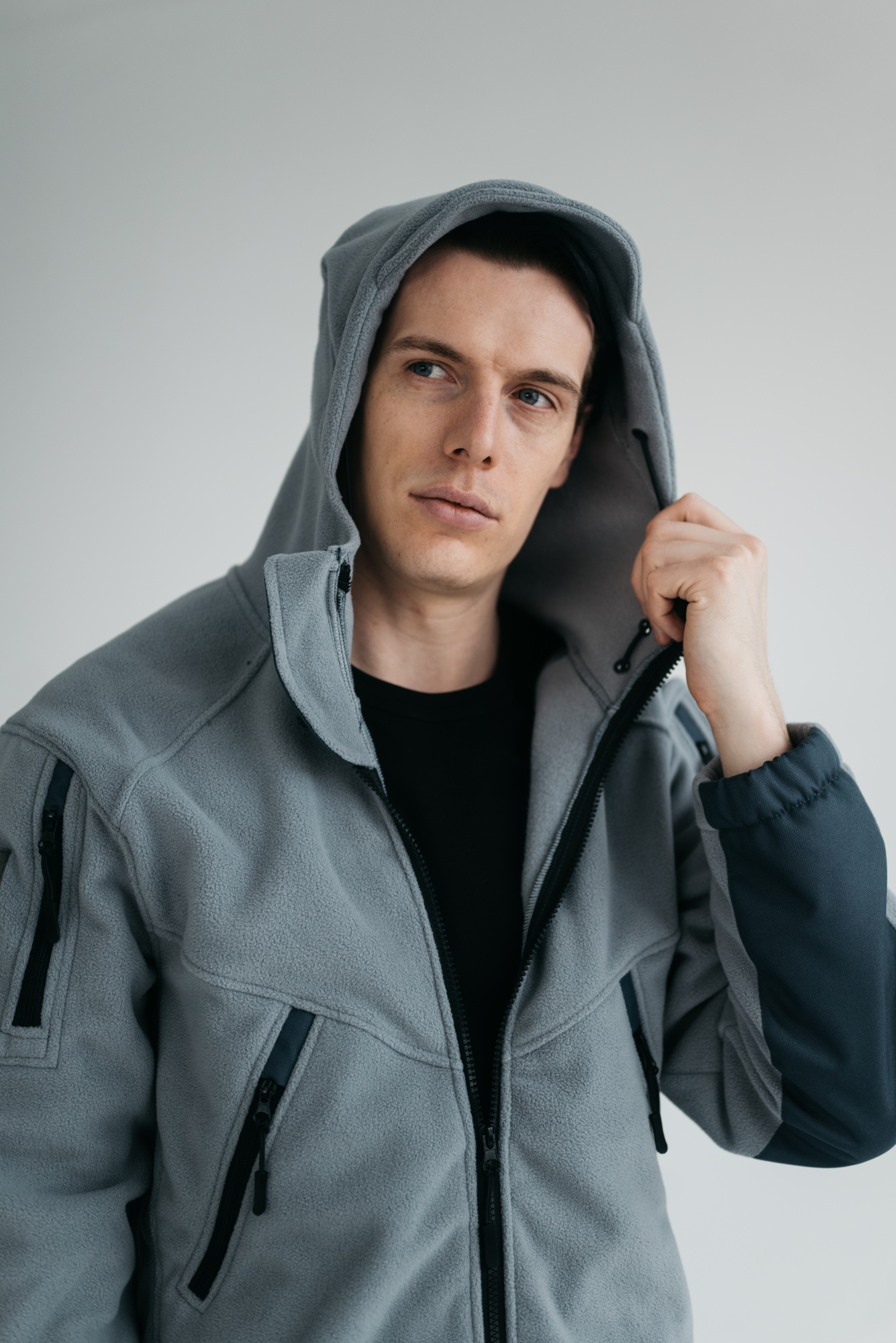 Флис BLLT Хантер c капюшоном (М, серый)