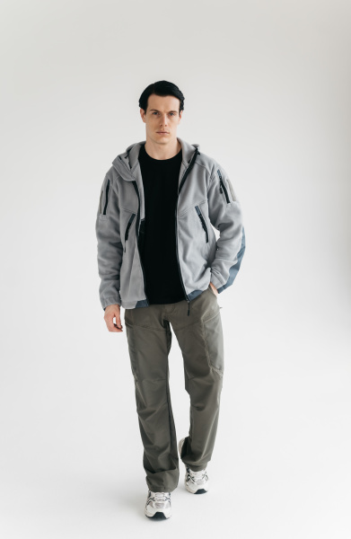 Флис BLLT Хантер c капюшоном (5XL, серый)